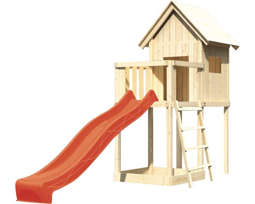 Cabane de jeu avec toboggan et échelle en bois pour le jardin