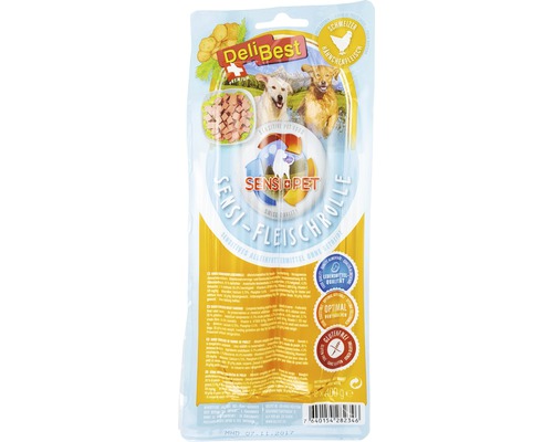 Delibest Sensi Pet rouleau de viande poulet 2x400 g DeliBest Sensi-Fleischrolle pour chiens, 400 grammes