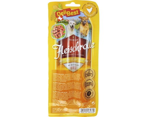 Delibest Sensi Pet Fleischrolle Hähnchen und Hirse 2x400 g DeliBest Fleischrolle für Hunde mit Hirse