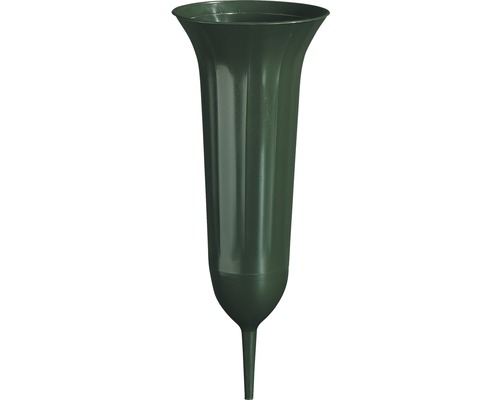 Vase funéraire Geli, plastique, Ø 11,5 H 30 cm, vert