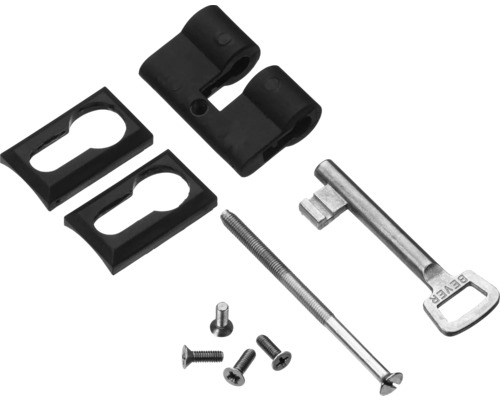 Kit de verrou à pêne avec clé, vis et caches