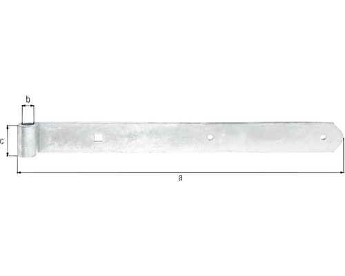 Image d''une penture avec des dimensions.