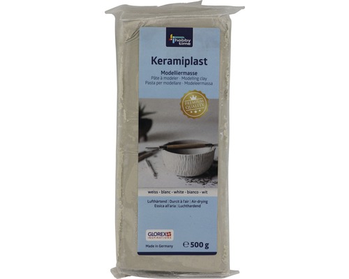 Keramiplast Modelliermasse gebrauchsfertig lufthärtend hohe Standfestigkeit weiss 500 g Keramiplast Modelliermasse, 500 g, lufttrocknend