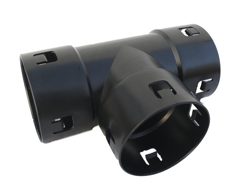 Pipelife T-Stück für Drainagerohr Kunststoff rund schwarz NW 80 mm