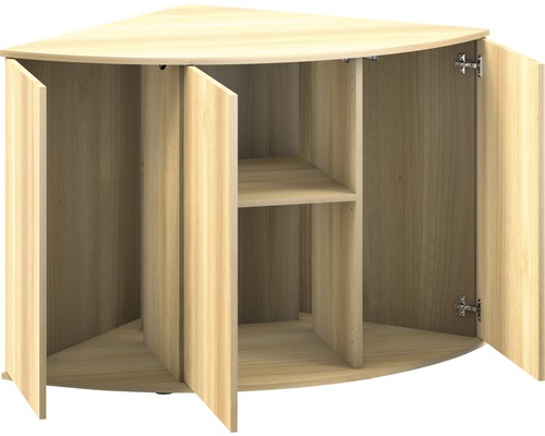 Meuble bas d''angle avec trois portes et une étagère