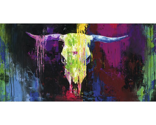 Tableau sur toile Original Colourful Bull 60x120 cm