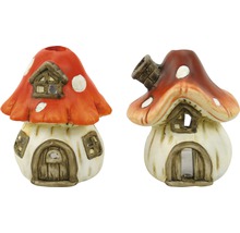 Deux maisons champignons comme décoration