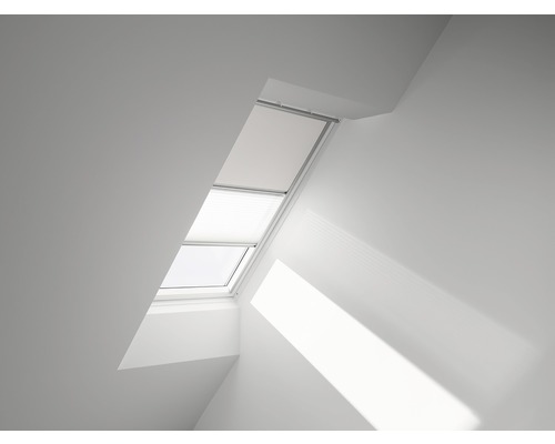 Store duo VELUX store occultant uni blanc et store plissé blanc cadre aluminium DFD M08 1025S