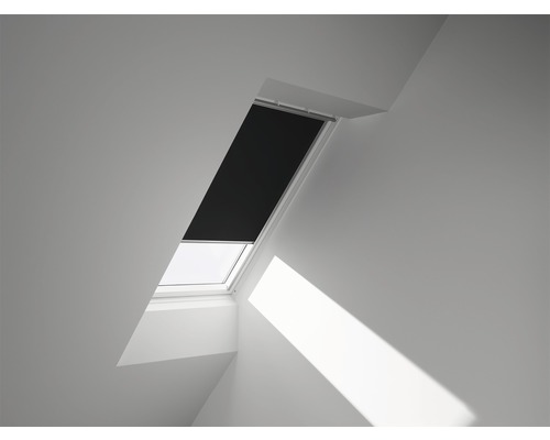 Store occultant VELUX uni noir fonctionnement solaire cadre aluminium DSL S10 3009S