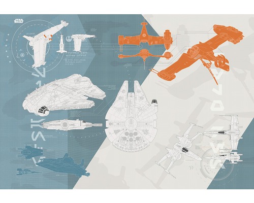 Papier peint panoramique papier 8-4001 Disney Edition 4 Star Wars Technical Plan 8 pces 368 x 254 cm