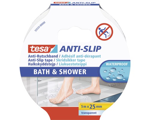 Adhésif antidérapant tesa® ANTI-SLIP salle de bains & douche transparent