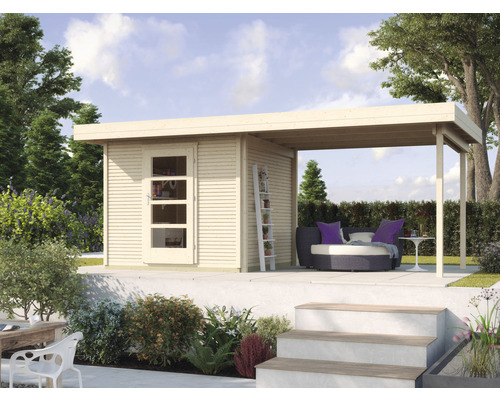 Chalet de loisirs weka Walensee 2 avec plancher et toit en appentis 569 x 316 cm naturel Chalet de loisirs weka Walensee 2 avec plancher et toit en appentis 569 x 316 cm naturel