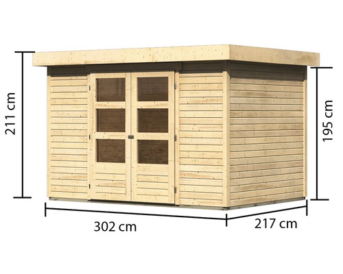 Abri de jardin adossé en bois certifié 4,18m² Bomlitz 2 - Karibu
