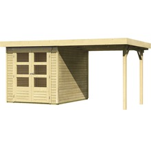 Gartenhaus Karibu Kodiak 2 im Set mit Schleppdach 467 x 238 cm natur