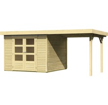 Abri de jardin en bois avec double porte et annexe