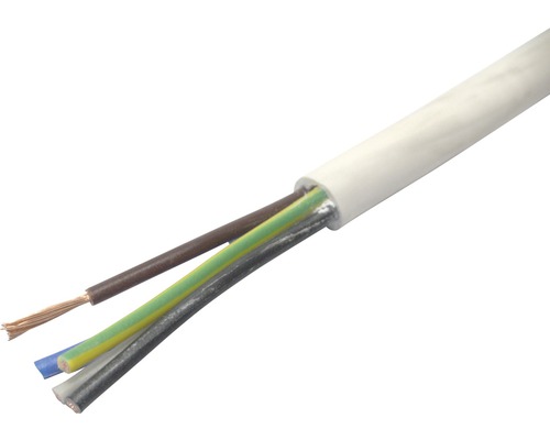 Câble électrique TD 5x2,5 mm2 blanc Eca (au mètre)