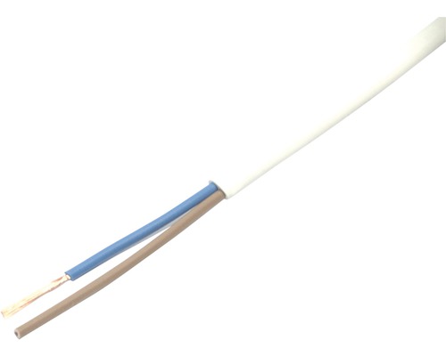 Câble électrique TDF 2x1,0 mm2 blanc Eca (au mètre)