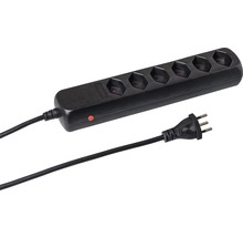 Steckdosenleiste POWER EASY 1.5 m schwarz 6xT13 mit Reset Button-thumb-0