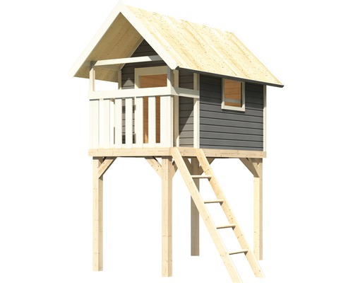 Maison de jeu en bois sur pilotis avec échelle