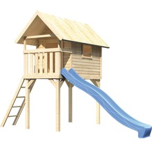 Cabane de jeux en bois avec toboggan et échelle pour le jardin
