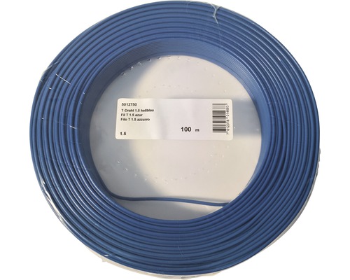 Fil électrique souple ho7v-k 10mm2 bleu clair (prix au m