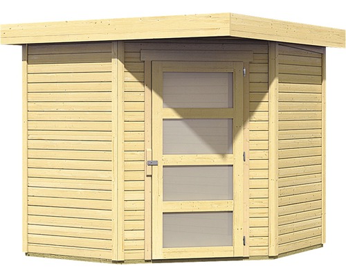 Abri de jardin en bois avec porte et fenêtres