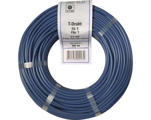 Fil T 2.5 mm² bleu clair 50 m