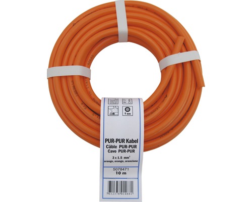 Câble d'appareil PUR-PUR 3x1.5 mm 2 orange 10 m