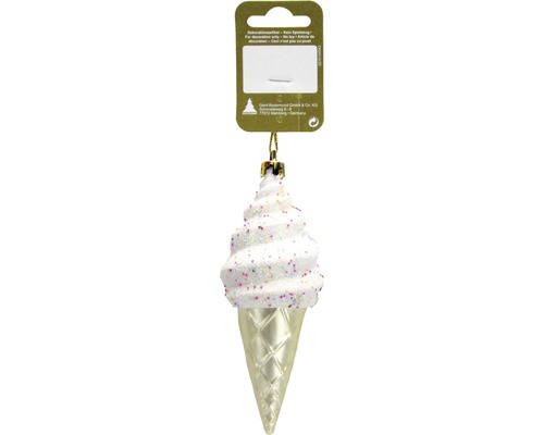 Décoration pour sapin de Noël cornet de glace à suspendre multicolore 13 cm