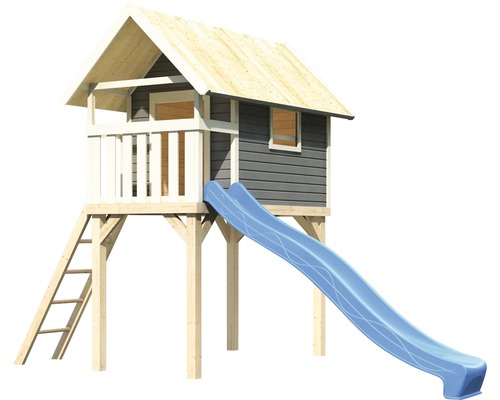 Maisonnette avec toboggan et échelle pour le jardin