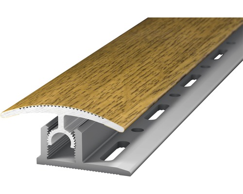 Übergangsprofil PROFI-TEC MASTER Alu eiche dunkel 34x2700 mm Abbildung einer Übergangsschiene mit Holzdekor