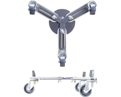 Tischfußkreuz mit Rollen zur flexiblen Positionierung