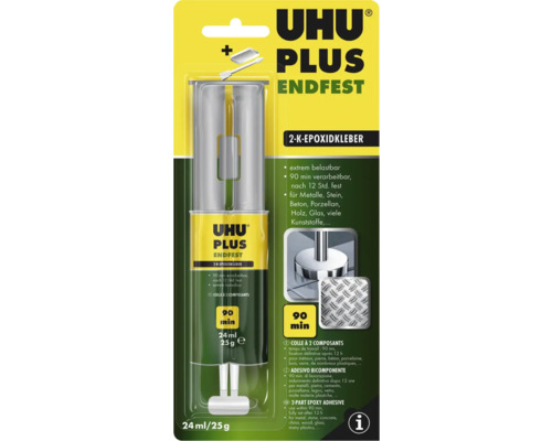 UHU 2K-Kleber Plus endfest Spritze 25 g Uhu Plus Endfest 2 Komponenten Epoxidkleber 24 Milliliter