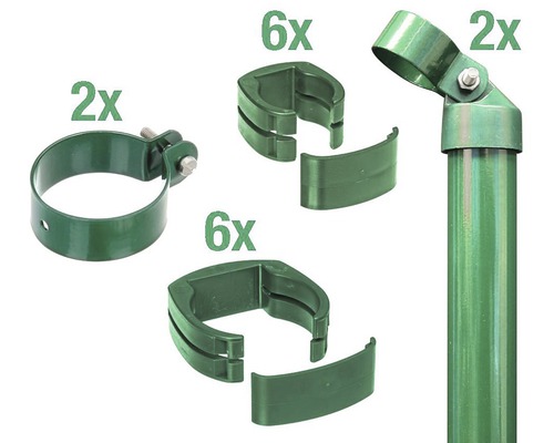 Zaunanschluss-Set ALBERTS FixClip zum Einbetonieren 102 cm grün