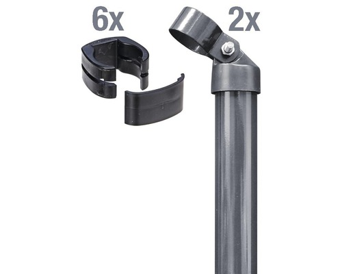 Poteau d'angle ALBERTS Fix-Clip Pro® Set pour hauteur de fil grillagé 102 cm à sceller dans le béton anthracite