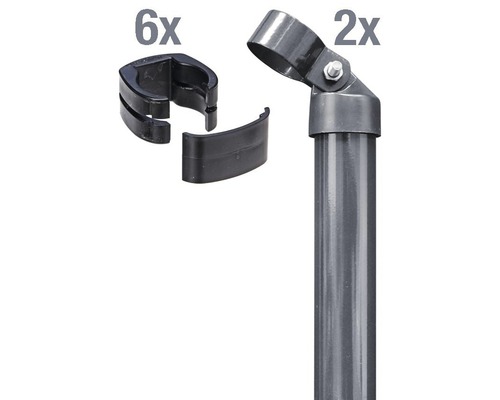 Poteau d'angle Alberts «Fix-Clip Pro®», (ensemble), pour hauteur de fil grillagé 153 cm, à sceller dans le béton