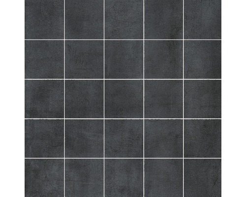 Mosaïque en grès cérame Smot antracite 30x30 cm