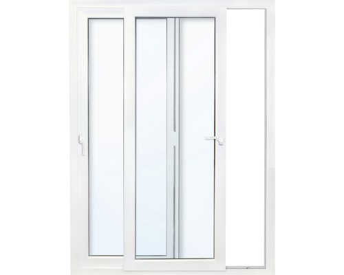 Porte coulissante plastique blanc avec verre de sécurité trempé 1800x2000 mm