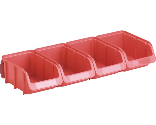 Hünersdorff Kit de boîtes ouvertes avec rail métallique taille 2 rouge