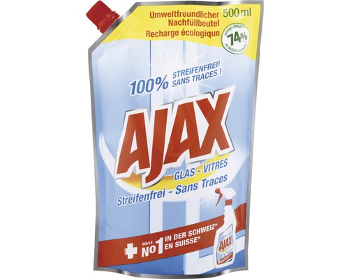 Glasreiniger Ajax Streifenfrei 500 ml Nachfüllpack Ajax Glasreiniger Nachfüllbeutel, 500 ml