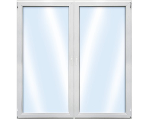 Porte-fenêtre 2 battants plastique ARON Basic blanc 1600x1900 mm 2x verres de sécurité trempés