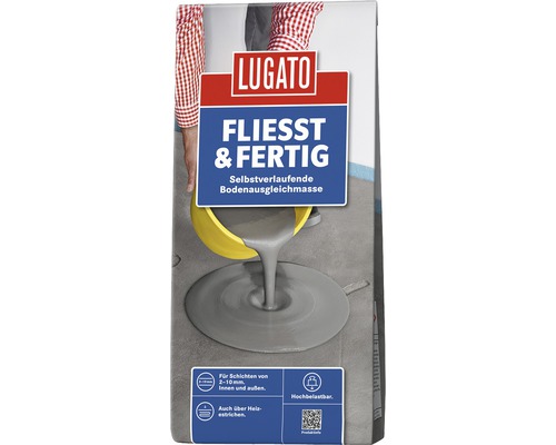Enduit de ragréage Lugato Coulé & Fini 5 kg Sac d''égalisation de sol Lugato Fliesst & Fertig