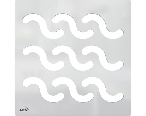 Grille en acier inoxydable massif Alcadrain grille design vague 102x102 mm Pochoir avec motif de vagues