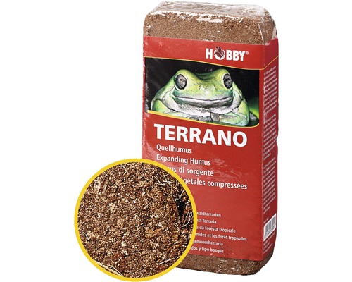Bloc de substrat HOBBY Terrano humus gonflant 2x4 l Terrano Quellhumus pour terrariums de Hobby