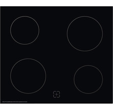 Plaque vitrocéramique avec quatre zones de cuisson