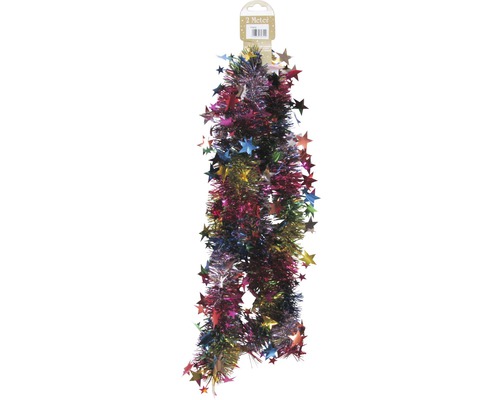 Christbaumschmuck Weihnachts-Girlande 200 cm mit Sternen blau-rot