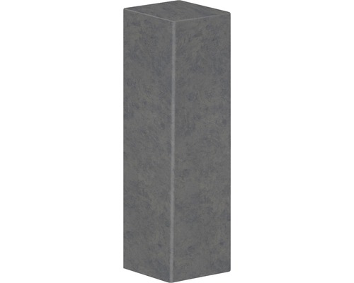 Baguettes d'angle acier brut à haute brillance 16.5x16.5x40 mm, pack = 2 pièces Colonne d''intimité grise en béton