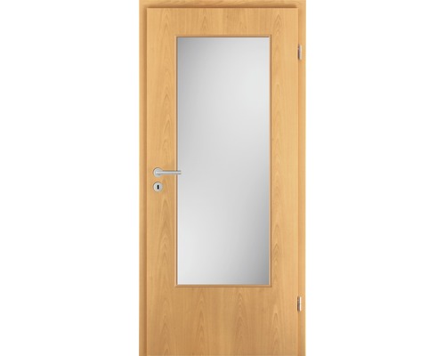 Porte en bois avec insert en verre