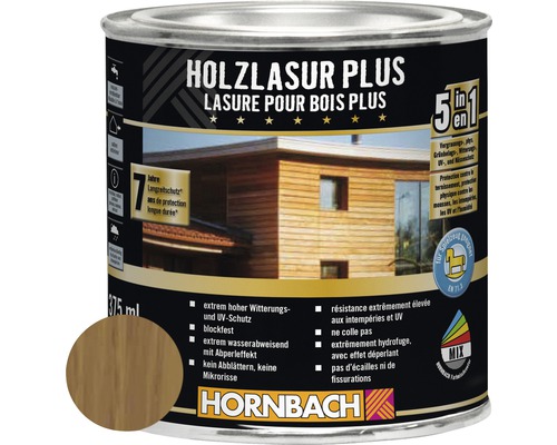 HORNBACH Holzlasur Plus eiche 375 ml