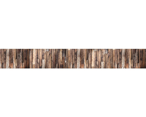 Crédence de cuisine mySpotti Splash Rustical Wood aspect bois 4500 x 600 mm SP-F3-1246